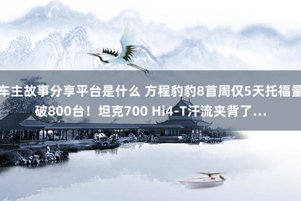 车主故事分享平台是什么 方程豹豹8首周仅5天托福量破800台！坦克700 Hi4-T汗流夹背了…