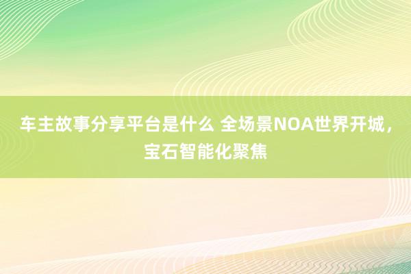 车主故事分享平台是什么 全场景NOA世界开城，宝石智能化聚焦